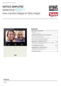 Notice Moniteur Urmet VOG 5W : Transfert d'appel & Yokis