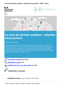 Prise de d&eacute;cision publique : S&eacute;lection documentaire IH2EF
