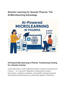 AI Microlearning in Pharma: Smarter Training Solutions