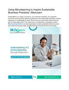 Microlearning for Sustainable Business Practices