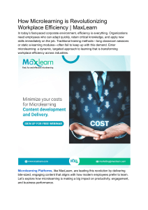Microlearning: Revolutionizing Workplace Efficiency with MaxLearn