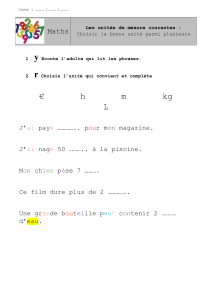 Unités de mesure : Exercice de maths pour enfants