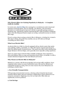 Electric Bikes in Malaysia: A Complete Guide by Azebike