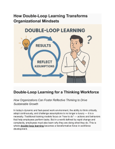 Double-Loop Learning: Transforming Organizational Mindsets