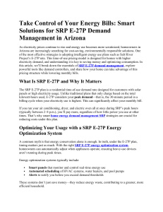 SRP E-27P Demand Management: Smart Energy Solutions in Arizona