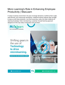 Microlearning: Enhancing Employee Productivity & Training