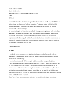 Arrangement France-Vietnam : Études Supérieures