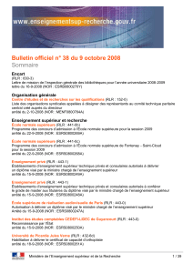 Bulletin officiel n°38 - Enseignement supérieur et recherche