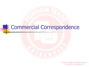 Commercial Correspondence: Letter Layout & Style