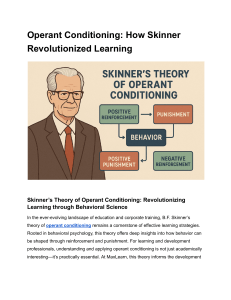 Operant Conditioning  How Skinner Revolutionized Learning