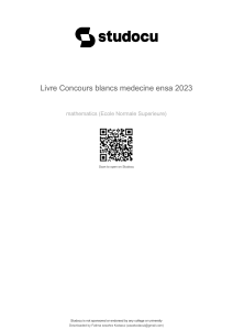Concours Blanc Maths Médecine ENSA 2023