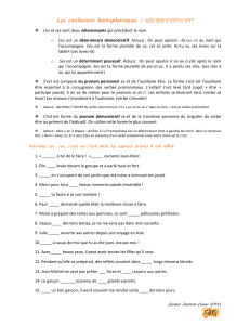 Ces, Ses, S'est, C'est : Exercices d'Homophones