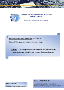 LA COMPETENCE UNIVERSELLE DES JURIDICTIO