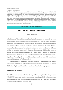 Biographie d'Aliu Babatunde Fafunwa, Pédagogue Nigérian
