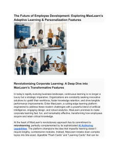 MaxLearn: Adaptive Learning & Personalization for Employee Development
