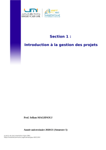 Introduction à la gestion de projets - Cours Universitaire