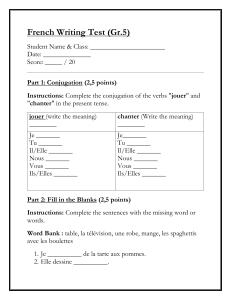 French Writing Test Gr.5