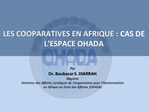 Coop&eacute;ratives en Afrique : Cas de l'espace OHADA