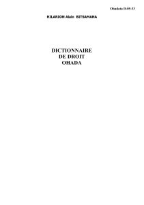 Dictionnaire de Droit OHADA