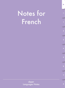 Notes de français : Apprendre le français facilement