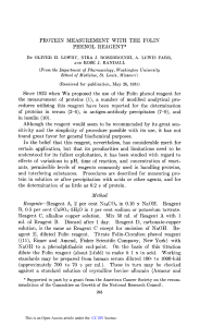 Protein Measurement with Folin Phenol Reagent