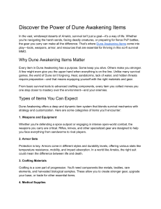 Discover the Power of Dune Awakening Items