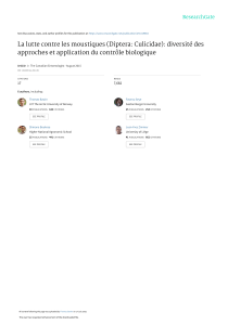 Lutte contre les moustiques : approches et contrôle biologique