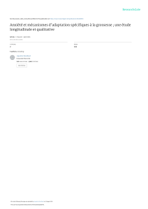 Anxi&eacute;t&eacute; et adaptation pendant la grossesse : &eacute;tude longitudinale