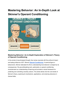 Skinner's Operant Conditioning: Understanding Behavior