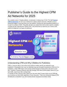 Highest CPM Ad Networks Guide for Publishers in 2025