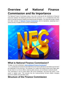 National Finance Commission: Overview & Importance