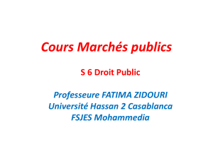 Cours Marchés Publics : Conditions et Types de Marchés