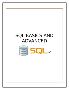 SQL Beginner to Advanced