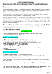 French Exam Oral Presentation Methodology