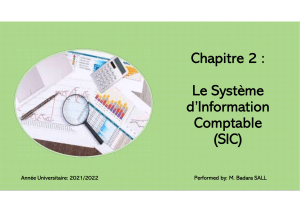 Présentation du Système d'Information Comptable (SIC)