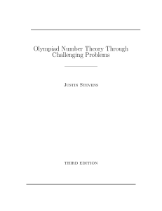 Olympiad Number Theory: Challenging Problems