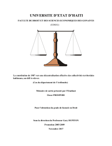 Décentralisation en Haïti: Défis et Perspectives (Artibonite)