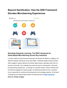 Beyond Gamification  How the DDE Framework Elevates Microlearning Experiences