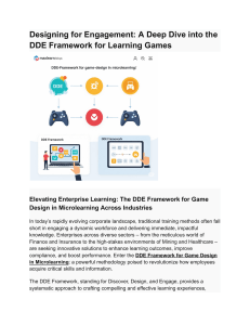 DDE Framework: Game Design in Microlearning for Enterprise Learning