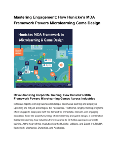 MDA Framework for Microlearning Game Design in Corporate Training