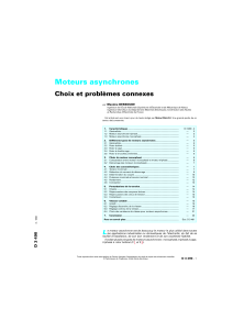 Moteurs asynchrones : Choix et problèmes connexes