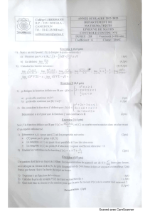 Examen de Maths 1èreC: Limites, Continuité, Optimisation
