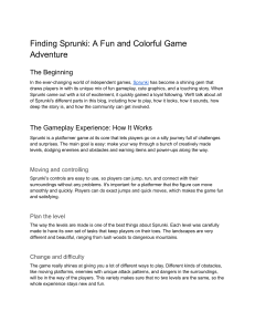 Sprunki Game Review: A Fun and Colorful Platformer Adventure