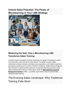 Microlearning LMS: Unlock Sales Potential & Boost Training