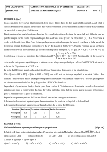 Examen de Mathématiques - 1 C4 - Janvier 2025