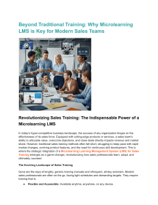 Microlearning LMS: Revolutionizing Sales Team Training