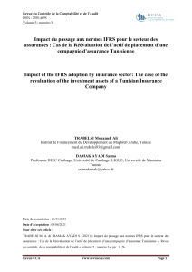Impact IFRS sur l'Actif de Placement des Assurances Tunisiennes