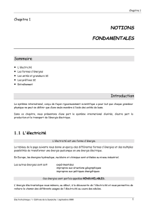 Fondamentaux de l'&eacute;lectricit&eacute;: Unit&eacute;s SI et formes d'&eacute;nergie