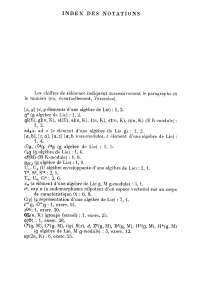 Index des Notations et Termes: Algèbres de Lie