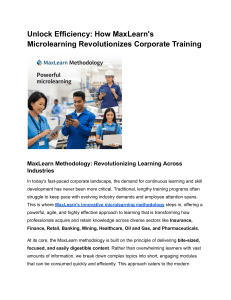 MaxLearn Microlearning: Revolutionizing Corporate Training